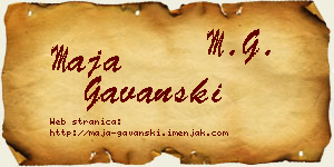 Maja Gavanski vizit kartica